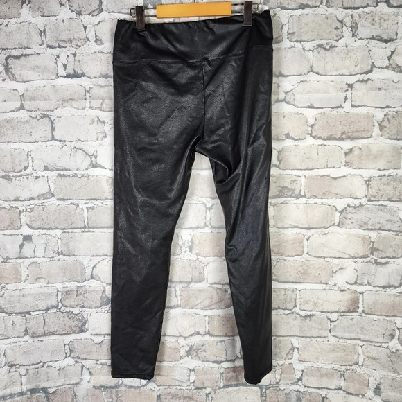 7 For All Mankind Vegan Leather Leggings Stretch Black Size  Large - Picture 9 of 16